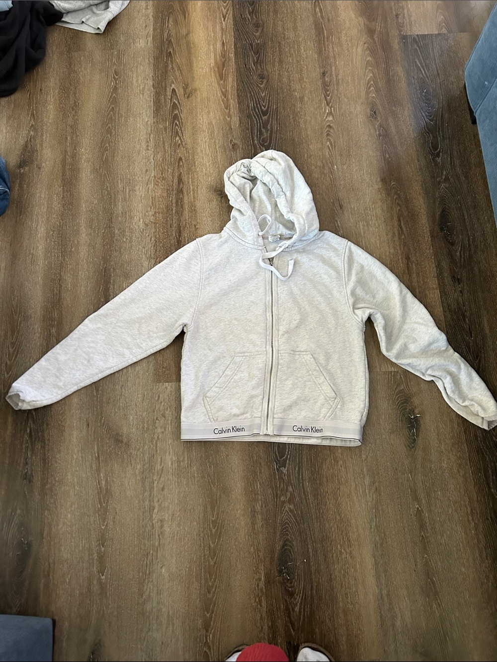 Calvin Klein Kids Light Heather Gray Hooded Zip Jacket